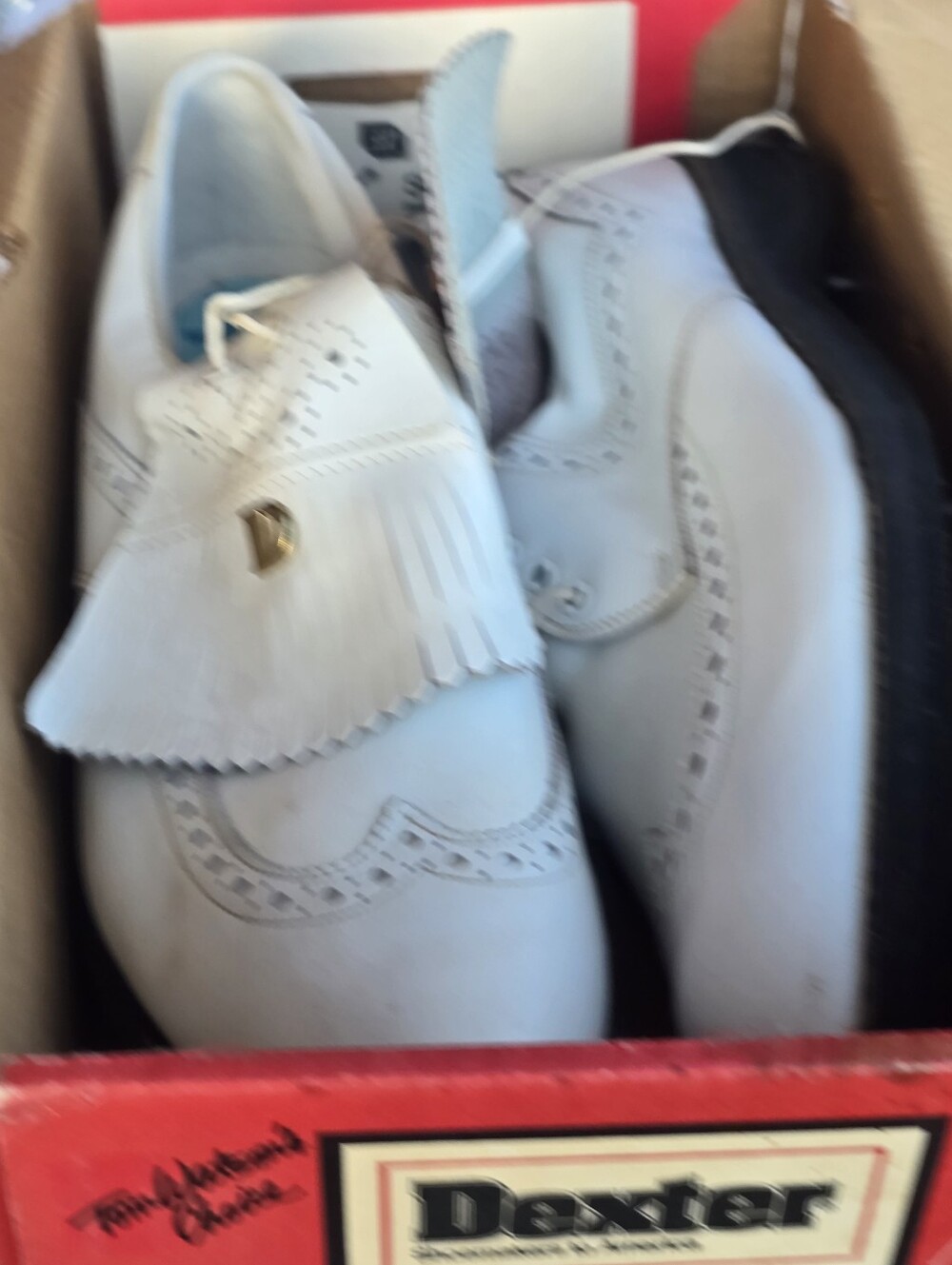 Vintage Dexter Lakewood White Leather Golf Shoes Size 12d With Box